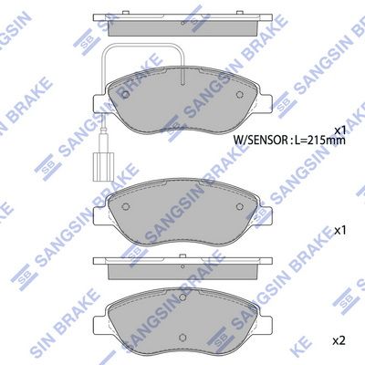 Колодки тормозные дисковые SANGSIN SP4083