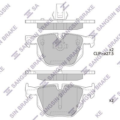 Колодки тормозные задние SANGSIN SP2158