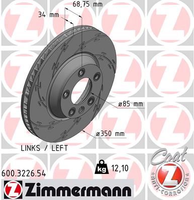 Диск тормозной передний левый ZIMMERMANN 600322654