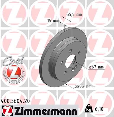 Диск тормозной ZIMMERMANN 400360420