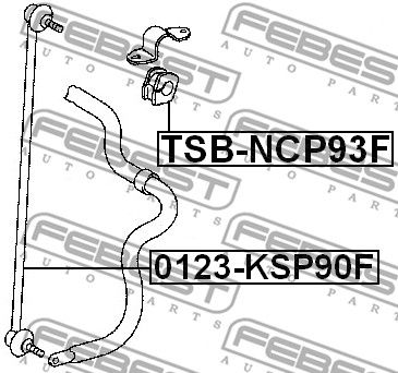 Втулка стабилизатора переднего FEBEST TSBNCP93F