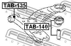 Сайлентблок рычага переднего задний FEBEST TAB140