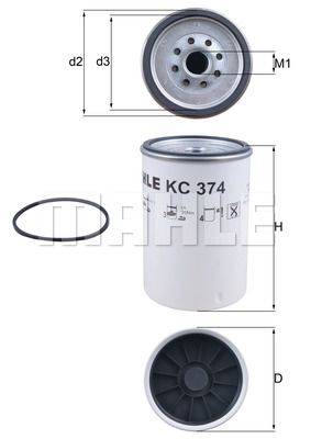 Фильтр топливный MAHLE KC374D