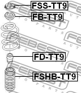 Подшипник передней опоры амортизатора FEBEST FBTT9