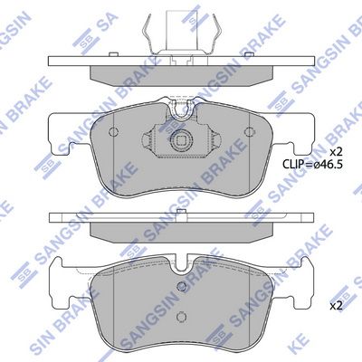Колодки тормозные передние SANGSIN SP4043