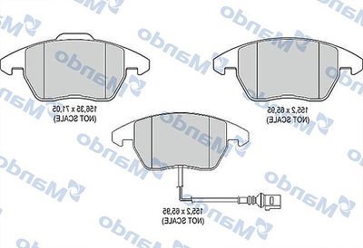 Колодки тормозные дисковые передние Mando MBF015187