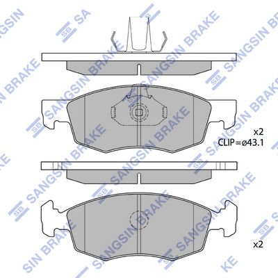 Колодки тормозные дисковые SANGSIN SP1198