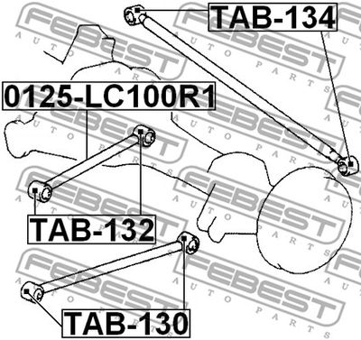 Сайлентблок задней продольной тяги FEBEST TAB130