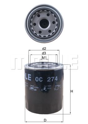 Фильтр масляный MAHLE OC274