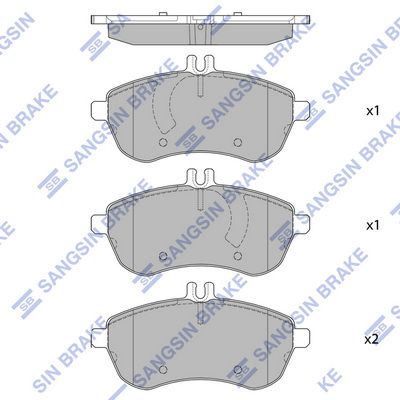 Колодки тормозные передние SANGSIN SP2284