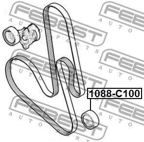 Ролик поликлинового ремня направляющий FEBEST 1088C100