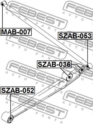 Сайлентблок нижнего переднего рычага FEBEST SZAB052