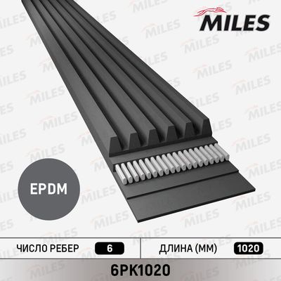 Ремень поликлиновой Miles 6PK1020