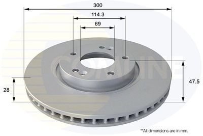Диск тормозной передний COMLINE ADC1089V