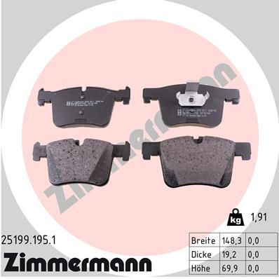 Колодки тормозные дисковые ZIMMERMANN 251991951
