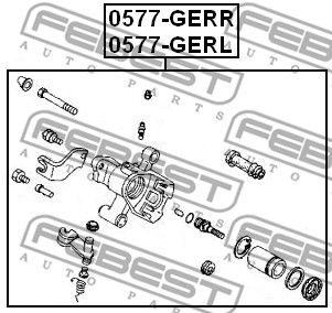 Суппорт тормозной задний левый FEBEST 0577GERL