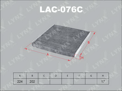 Фильтр салона угольный LYNXauto LAC076C