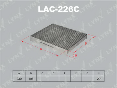 Фильтр салона угольный LYNXauto LAC226C