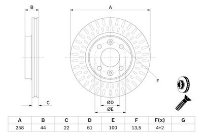 Диск тормозной передний BOSCH 0986479A86