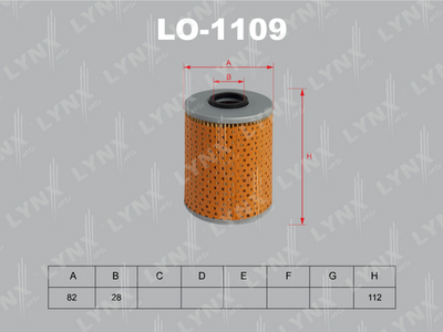 Фильтр масляный LYNXauto LO1109