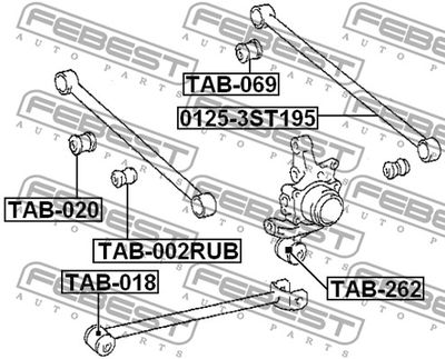 Сайлентблок цапфы задней FEBEST TAB002RUB