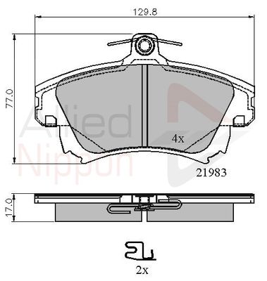Колодки тормозные передние ALLIED NIPPON ADB3813