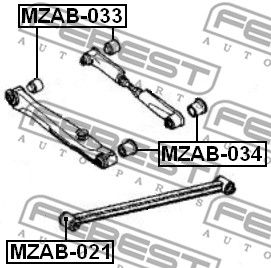 Сайлентблок задней поперечной тяги FEBEST MZAB034