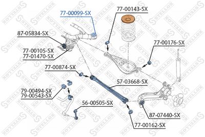 Сайлентблок задней балки STELLOX 7700099SX