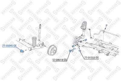 Сайлентблок задней балки STELLOX 7700845SX