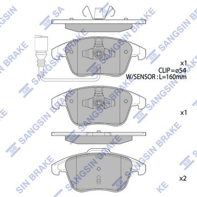 Колодки тормозные передние SANGSIN SP2264