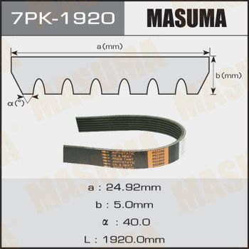 Ремень поликлиновой Masuma 7PK1920