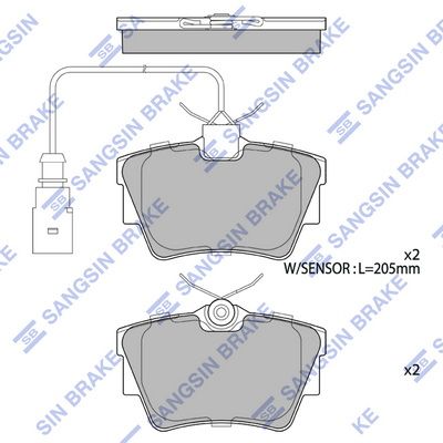 Колодки тормозные задние SANGSIN SP4173