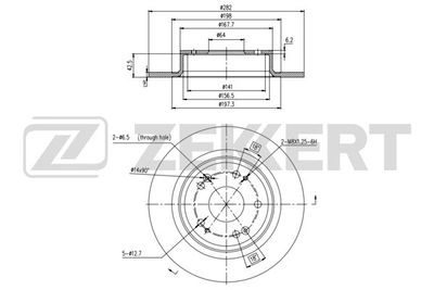 Диск тормозной задний Zekkert BS6097