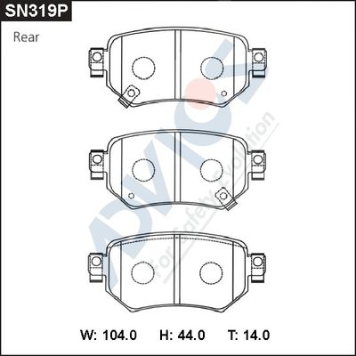 Колодки тормозные дисковые ADVICS SN319P