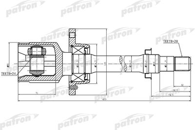 ШРУС внутренний правый PATRON PCV1426