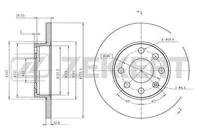 Диск тормозной передний Zekkert BS5033