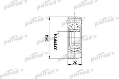 ШРУС внутренний PATRON PCV3004