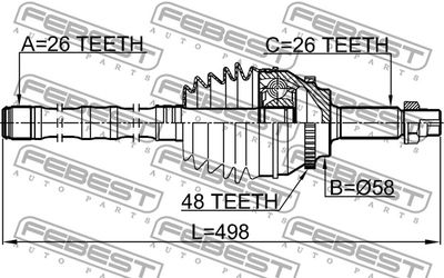 ШРУС наружный FEBEST 0114AZT251A48LH