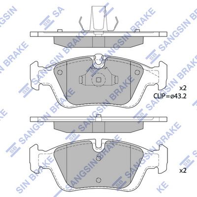 Колодки тормозные дисковые SANGSIN SP1388