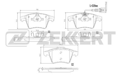 Колодки тормозные дисковые передние с датчиком Zekkert BS1384