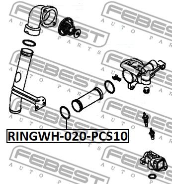 Кольцо уплотнительное системы охлаждения FEBEST RINGWH020PCS10