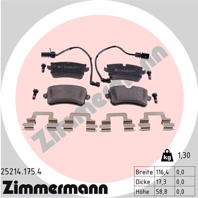 Колодки тормозные дисковые ZIMMERMANN 252141754