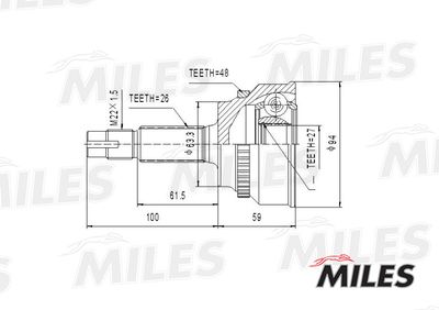 ШРУС наружный Miles GA20496