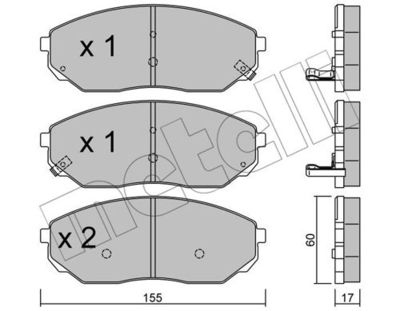 Комплект колодок для дискового тормоза METELLI 2205150