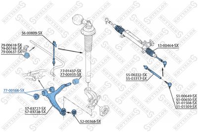 Сайлентблок рычага подвески STELLOX 7700166SX