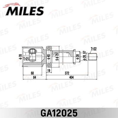 ШРУС внутренний правый Miles GA12025