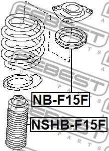 Пыльник амортизатора переднего FEBEST NSHBF15F