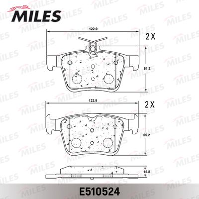 Колодки тормозные задние Miles E510524