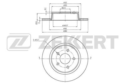 Диск тормозной задний Zekkert BS6077