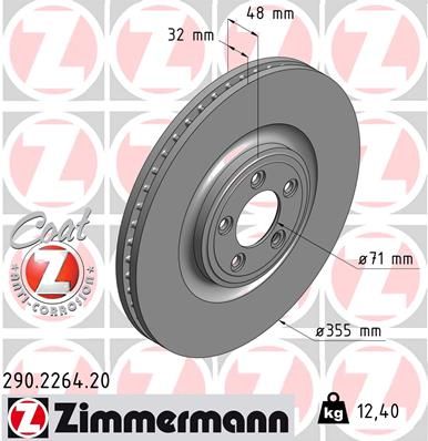 Диск тормозной ZIMMERMANN 290226420